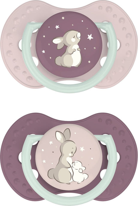 Difrax lovi fopspeen dynamisch - classy - 0 tot 6 maanden - roze beige - 2 stuks