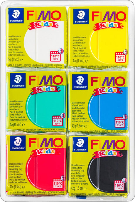 Fimo kids - ovenhardende boetseerklei - colour pack basic (6 x 42g)