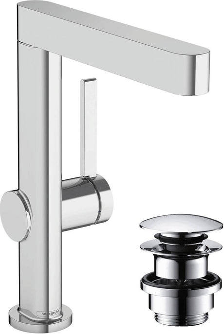 Hansgrohe finoris - wastafelmengkraan - ééngreeps bediening - met afvoerplug - 230mm - draaibare uitloop - chroom
