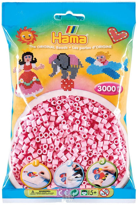 Hama strijkkralen pastel roze - creatieve speelgoedset 3000 stuks.
