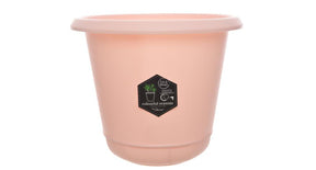 Plastic flower pot soft pink dia24x22cm