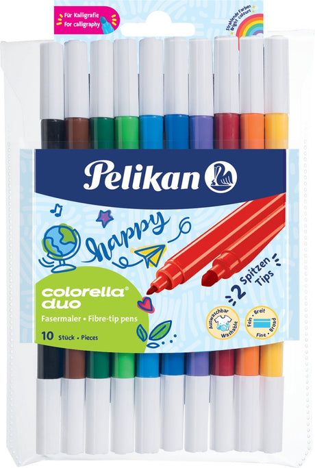 Pelikan viltstiften colorella duo - 10 kleuren - 2 punten