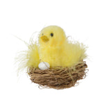 Decoris kip op nest in doosje polyester ø7xh7cm