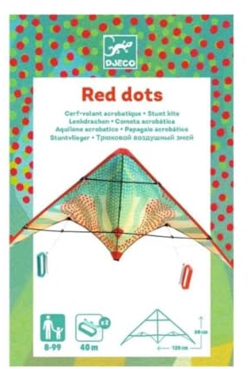 Djeco vlieger red dots - bestuurbare acrobatische vlieger voor kinderen.
