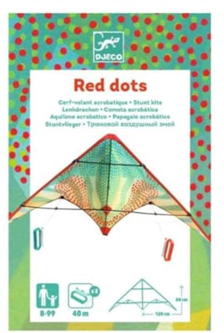 Djeco vlieger red dots - bestuurbare acrobatische vlieger voor kinderen.