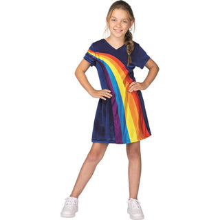 Studio 100 k3 verkleedjurk - regenboog blauw, 9-11 jaar