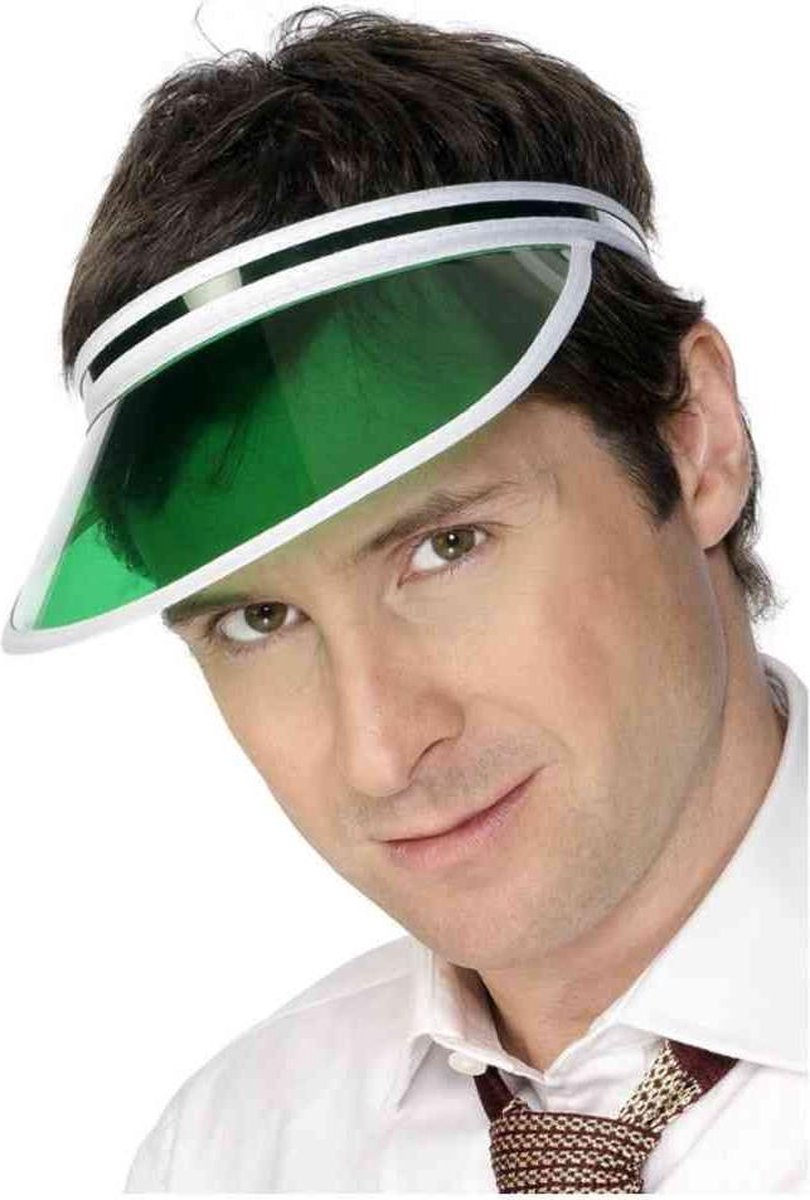 Smiffys smiffy's zonneklep - groen - kunststof - volwassenen - sunvisor - carnaval