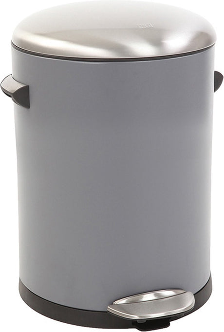Eko - belle deluxe pedaalemmer 5 liter - steel plastic - grijs, sandcoated - prullenbak