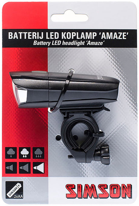 koplamp Amaze led batterijen zwart