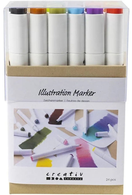 Creativ company tekenstift lijndikte 1+8mm pastelkleuren - 24st.