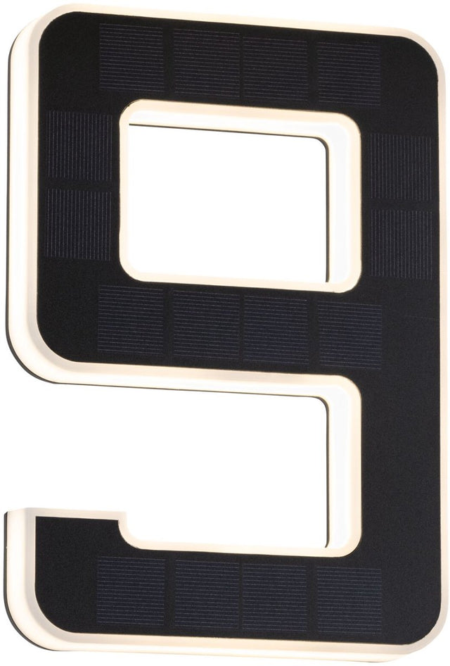Paulmann solar led-huisnummerverlichting incl. verwisselbare accu nummer 9 ip44 3000k 6lm zwart
