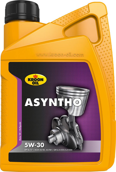 Kroon-oil asyntho 5w-30 motorolie - geschikt voor benzine en diesel - 1 liter - synthetisch