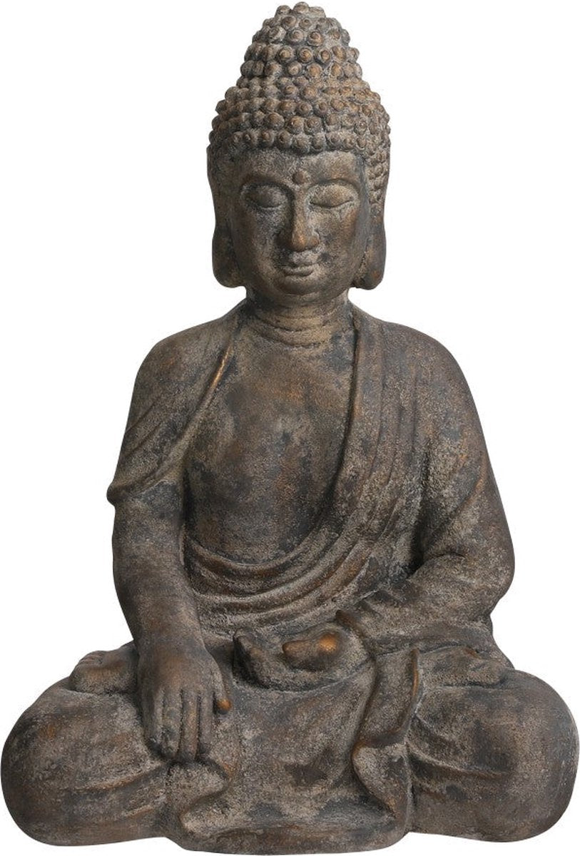 Mica decorations buddha decoratief object - 46x33x65 cm - grijs