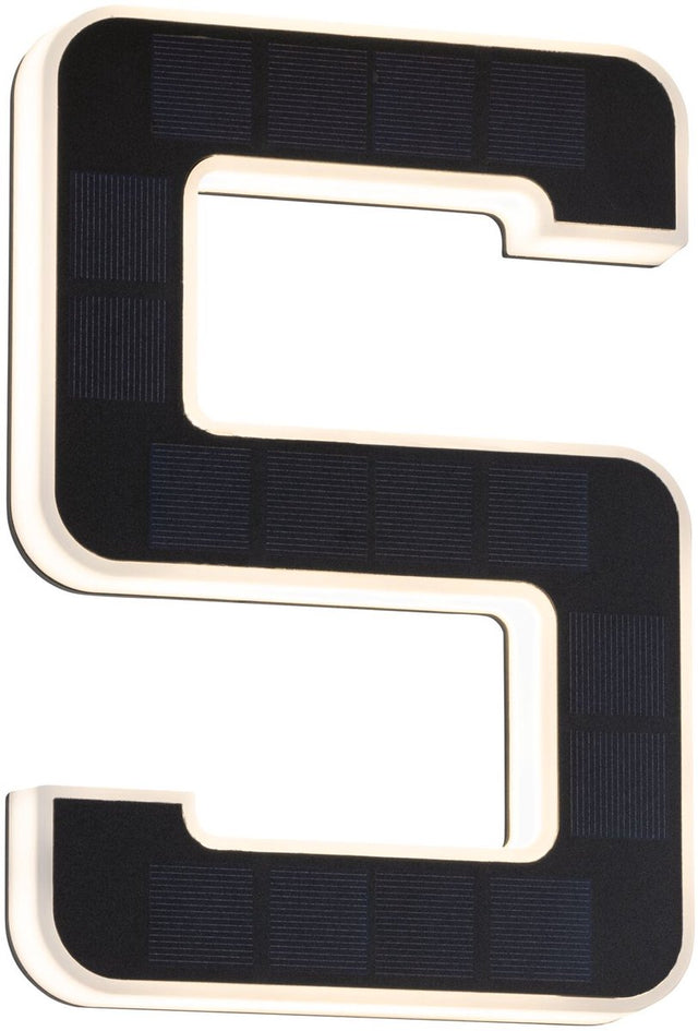 Paulmann solar led-huisnummerverlichting incl. verwisselbare accu nummer 5 ip44 3000k 6lm zwart