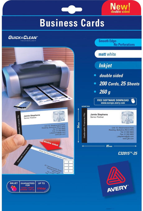 Merkloos sans marque huismerk avery c32015-25 visitekaartjes mat