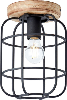 Brilliant gwen - plafondlamp - e27 max 1x40w - zwart hout