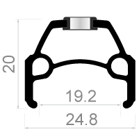 Roue avant RODI Connectez 28 622 * 19 avec des rayons rapides en acier et en acier inoxydable en argent