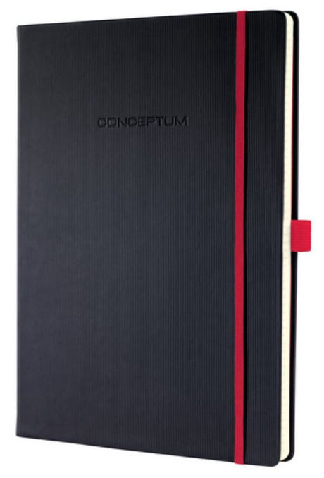 Sigel notitieboek conceptum red edition a4 zwart hardcover lijn 194 pagina's 80 grams papier