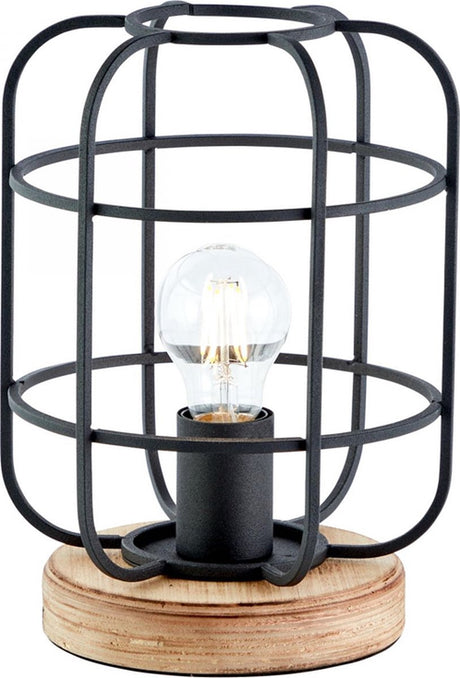 Brilliant gwen - tafellamp - e27 max 1x40w - zwart hout