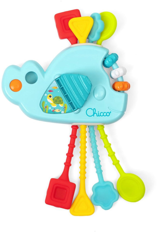 Chicco multisensorische trekkoord walvis - montessori grijp bijtspeelgoed (1-3 jaar)