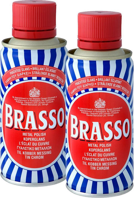 Brasso koperpoets poetsmiddel voor koperglans - 2x 175 ml - voordeelverpakking