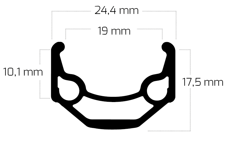 Ryde Velg Zac 19 28 622 X 19C Alluminio 32 fori 14g Nero