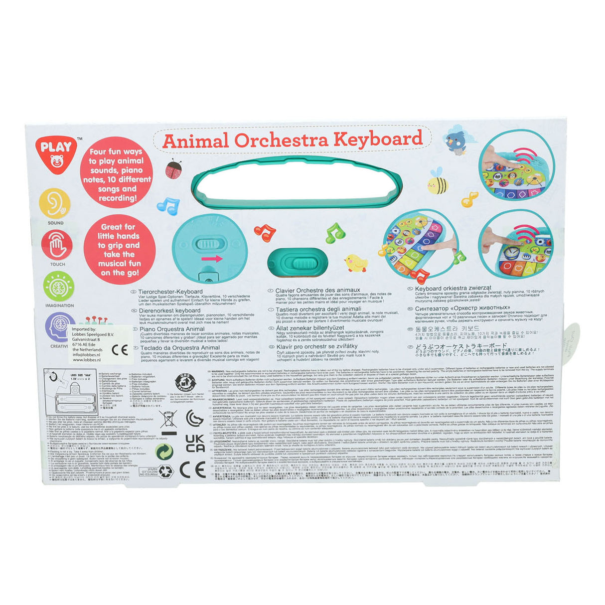 Playgo dieren keyboard - speelgoed piano met dierengeluiden en melodieën.