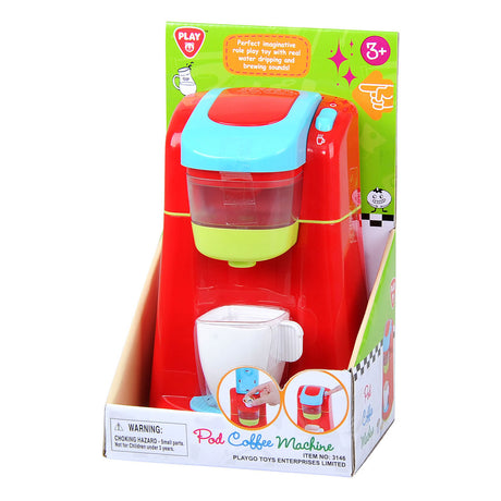 Play koffiemachine rood met cups, 4dlg.