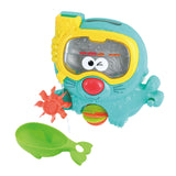 Play bath toy splashing seal with diving goggles