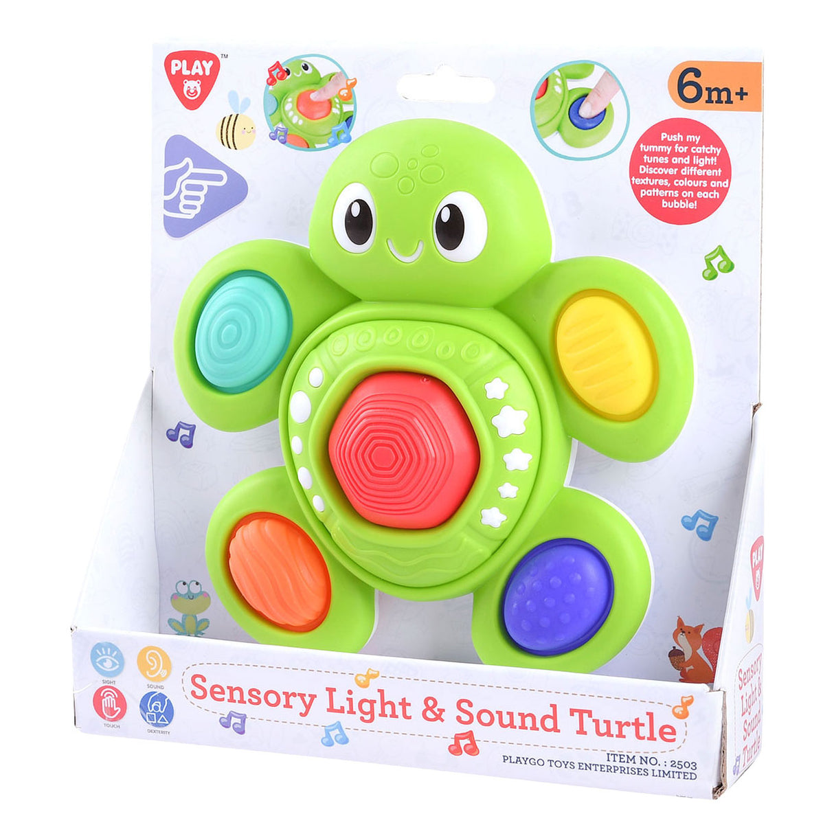 Spela Baby Sensory Turtle med ljus och ljud