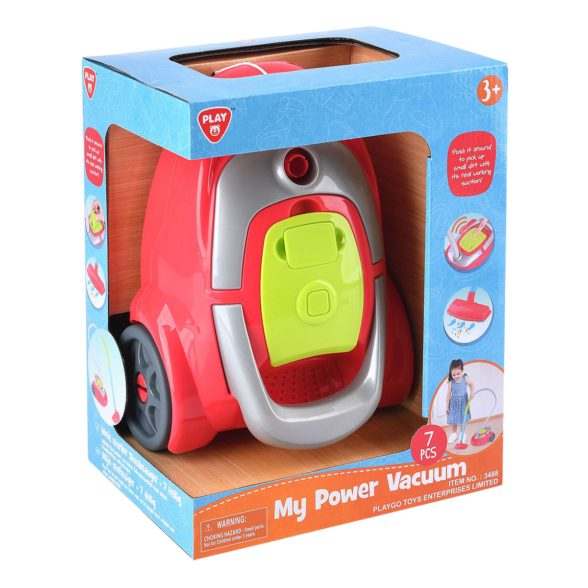 Playgo speelgoed stofzuiger rood - 7dlg.