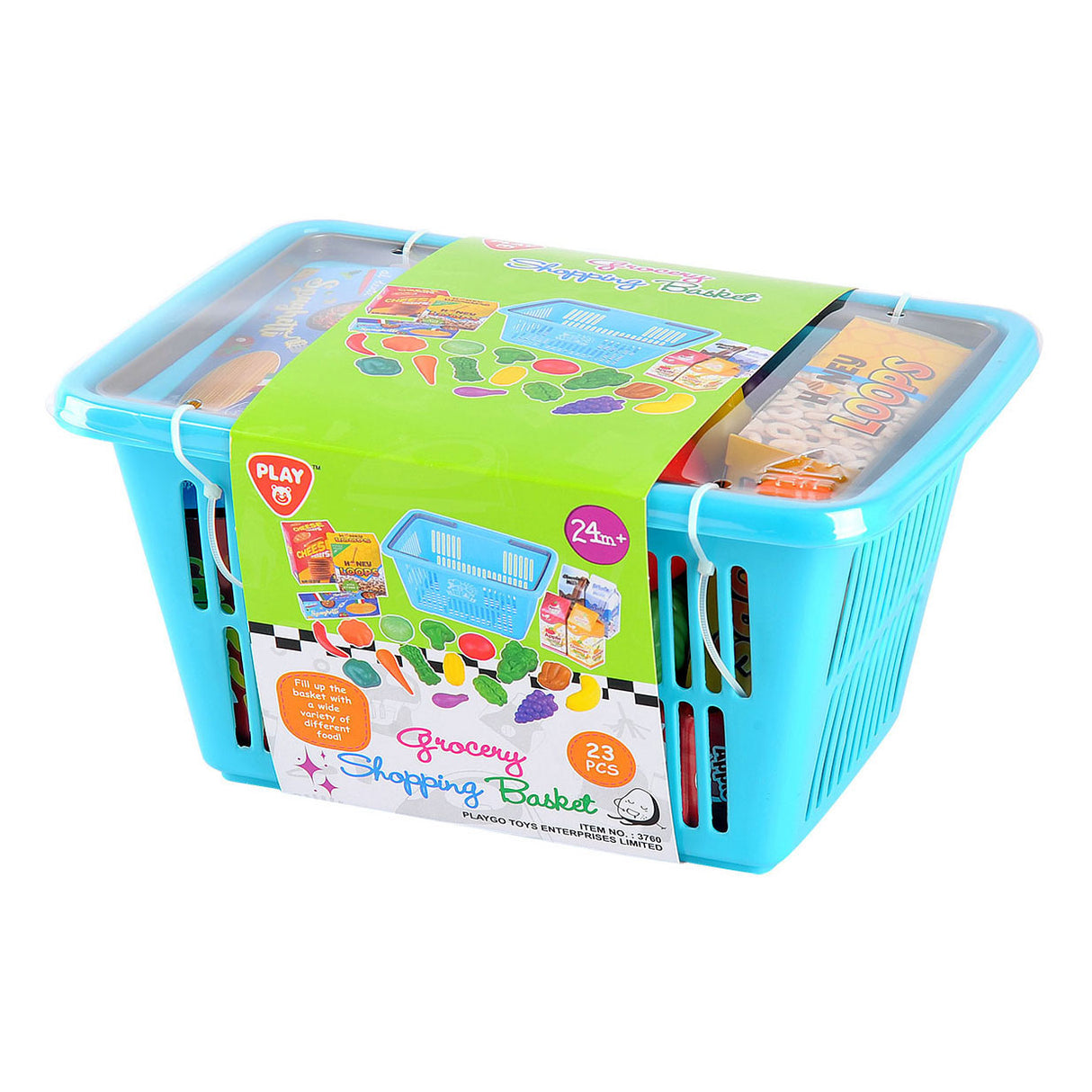 Play shopping basket with groceries play set, 23dlg.