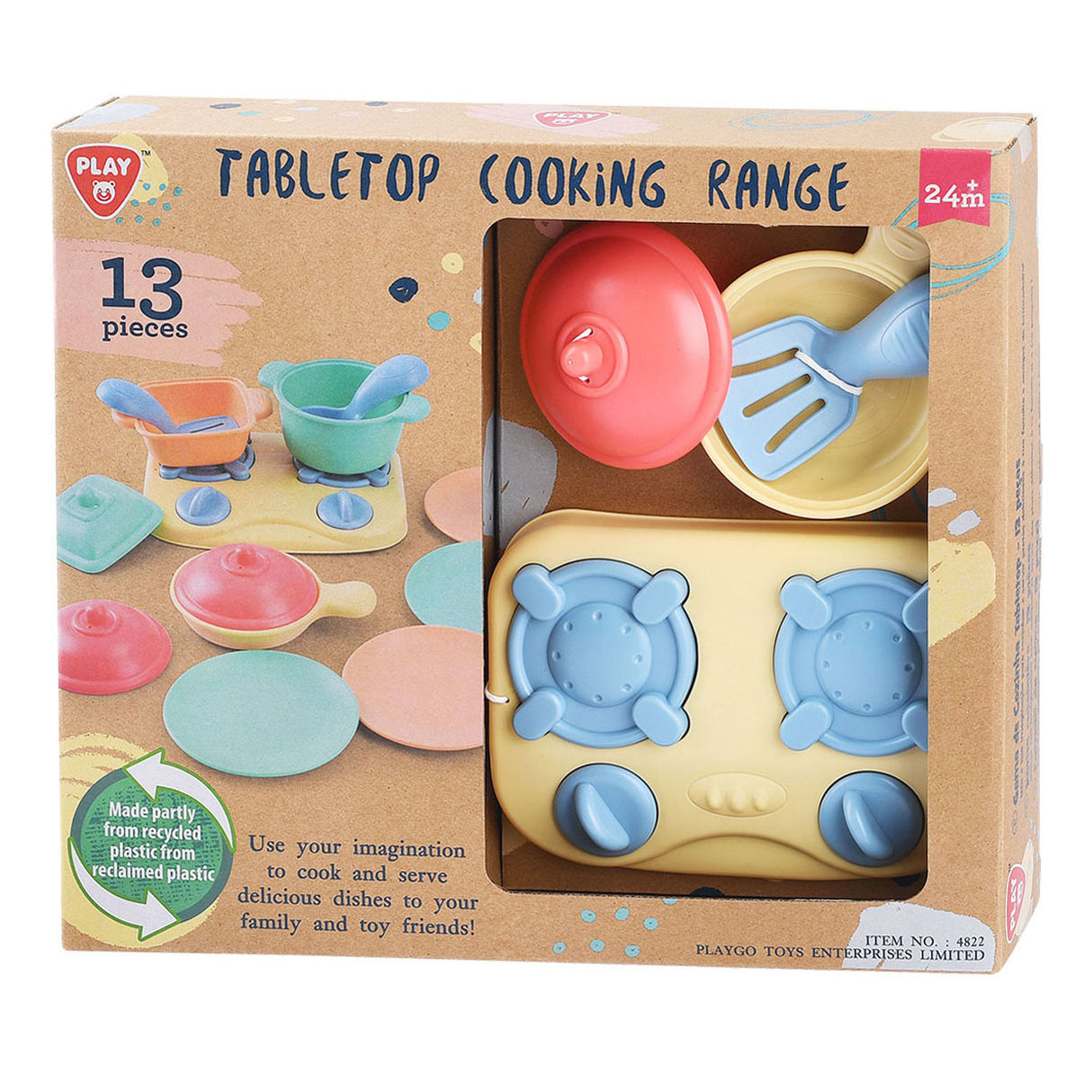 Play table top cooking stove with accessories play set, 13dlg.