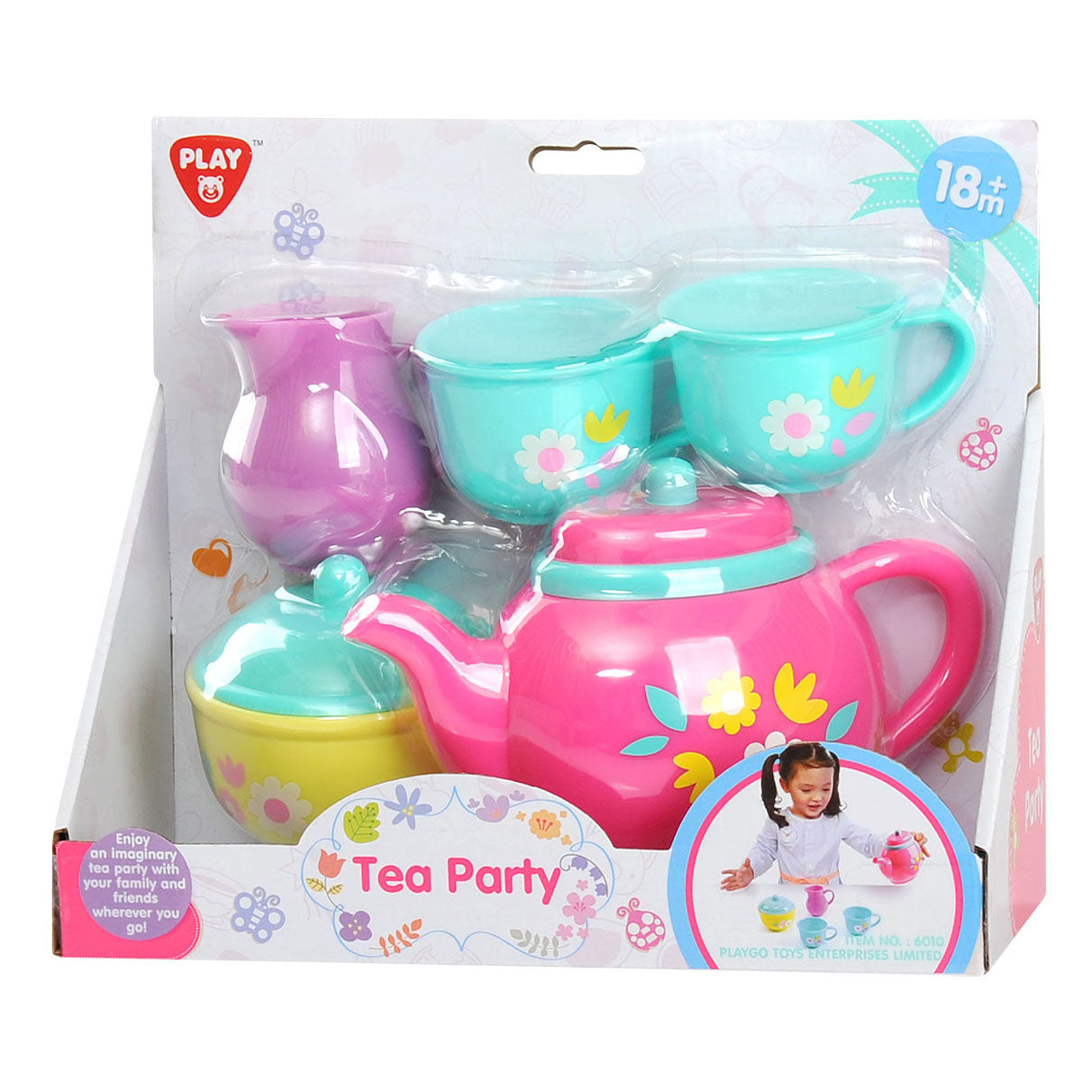 Play tea set flower play set, 7dlg.