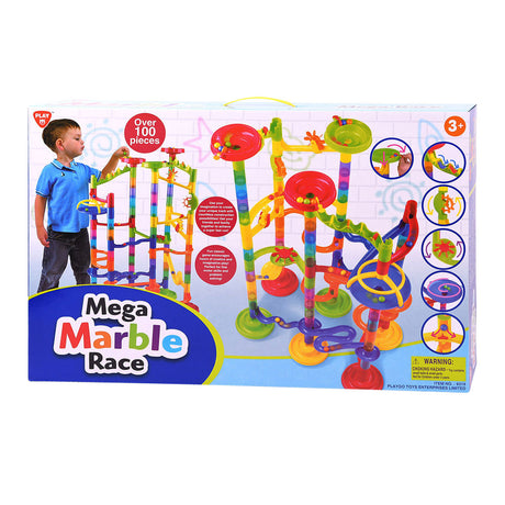 Playgo knikkerbaan mega race - 100-delig kleurrijk speelgoed.
