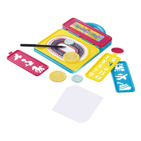 Playgo draagbare spirograaf en sjablonen tekenbord - 21dlg.