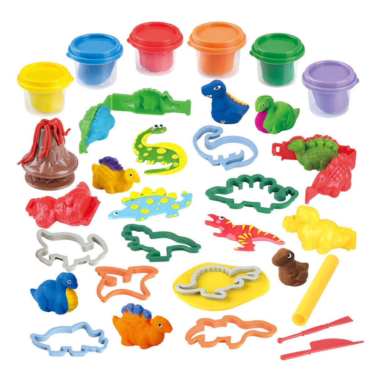 Play Dino Party Kleiset, 6 clay jars