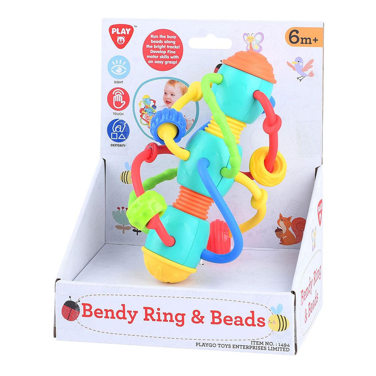 Play baby toy with rings and beads