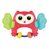 Play peekaboo owl rattle red