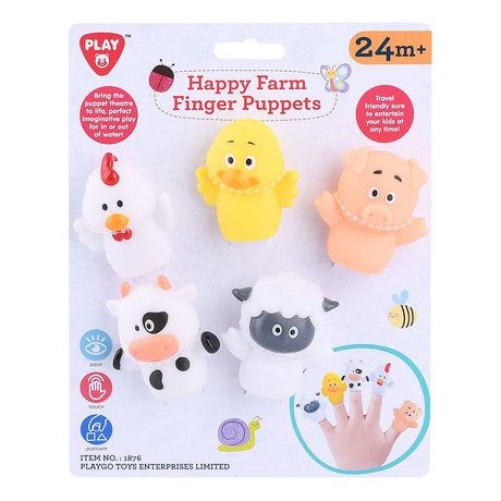 Playgo vingerpoppetjes boerderijdieren - 5st.