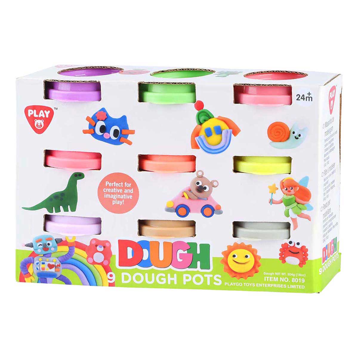 Playgo kleiset 9 neon kleuren - 9x56gram