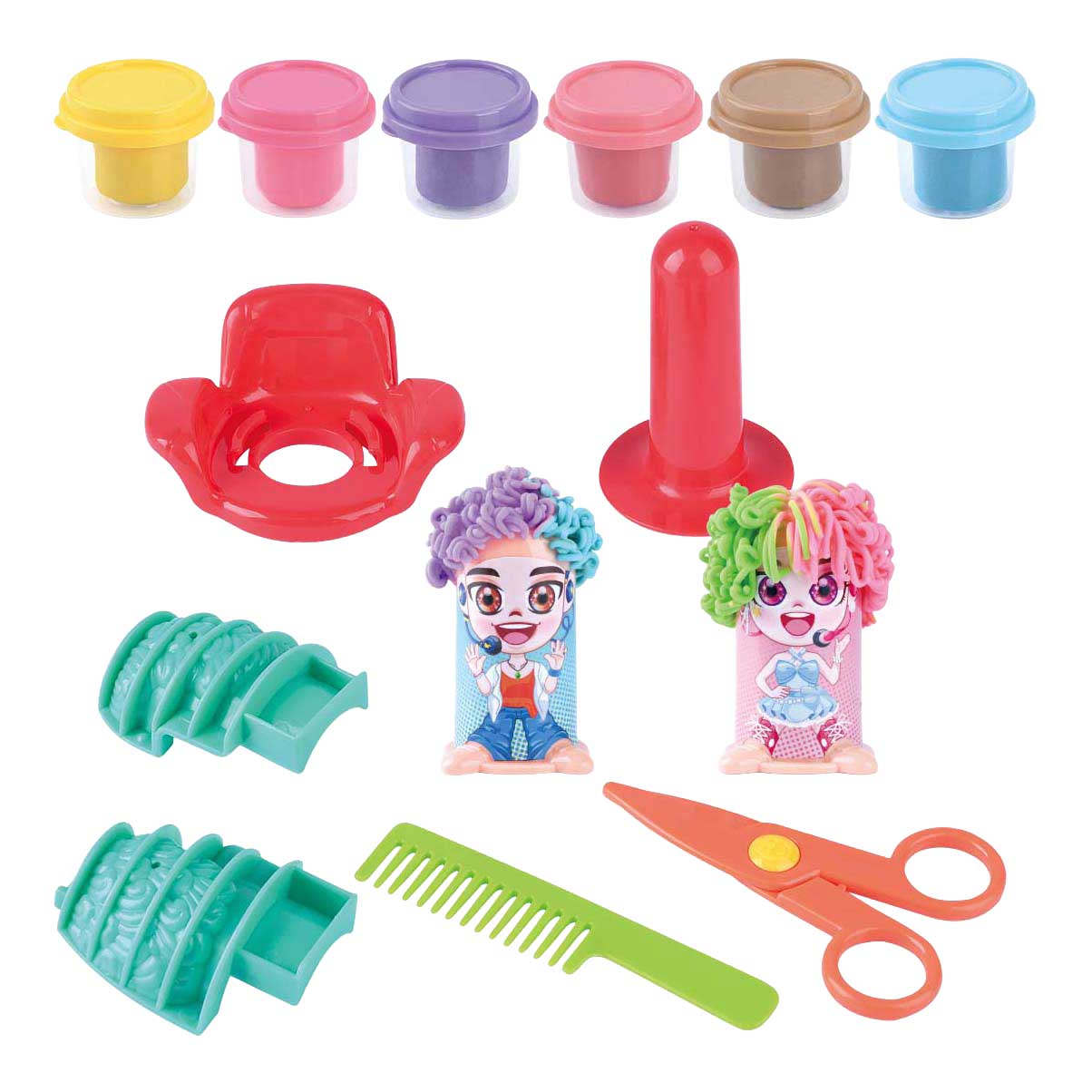 Playgo kapper kleiset - 6 kleipotjes