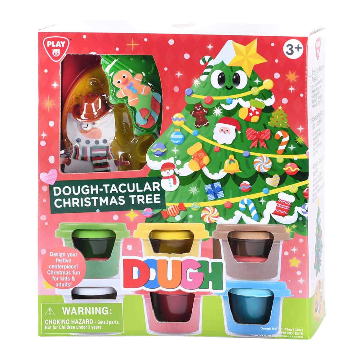 Playgo kerstboom kleiset - 6 kleipotjes
