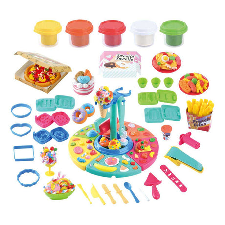 Playgo klei speelset luxe eetplezier - 5 potjes kleurrijke klei.
