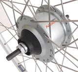 Rear wheel 28 Nexus 8 Rollerbrake hub with silver rim and stainless steel spokes