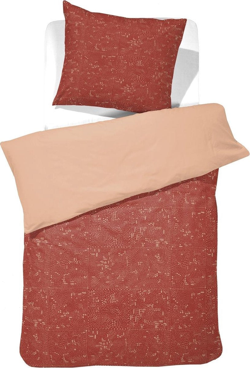 Damai - dekbedovertrekset - bio katoen - 140x200 220 cm - rood + 1 kussensloop 60x70