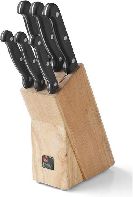 Richardson sheffield artisan – 6-delig messenblok – rubberhout-13 0 messenstaal – sterk, duurzaam betrouwbaar