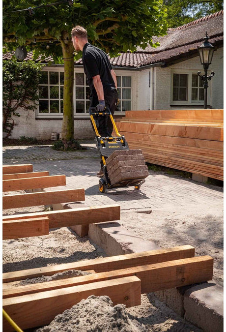 Stanley sxwtd-ft585 2-in-1 steekwagen en plateauwagen - steekkar max. 70kg - platformwagen max. 137kg - transportwagen inklapbaar - transportwagen met stevige wielen - kunststof staal