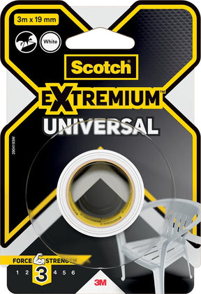 Scotch ducttape extremium universal, ft 19 mm x 3 m, wit