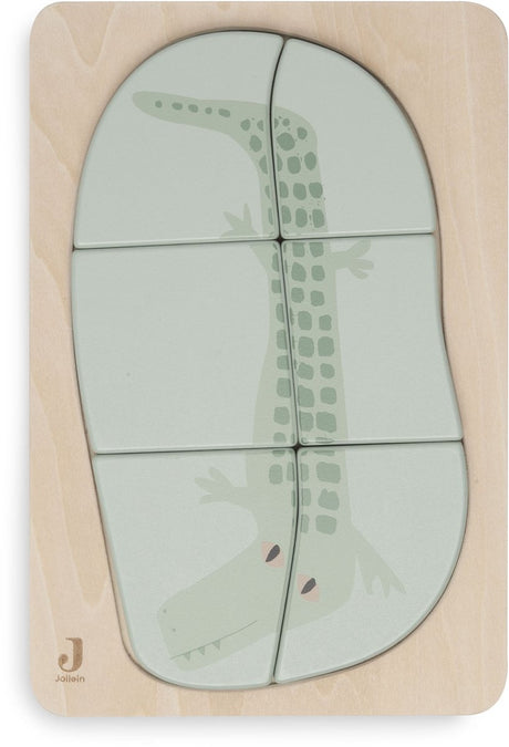 Jollein - houten puzzel - jungle jambo - croco - houten speelgoed - krokodil - 100% fsc